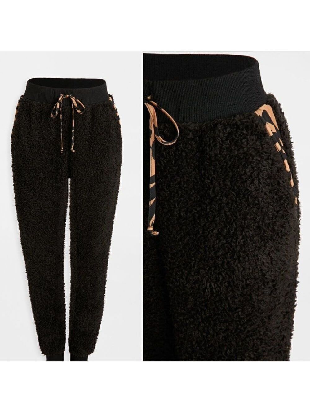 NWT Plush Apparel | Fleece Joggers in tan tiger print